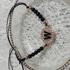 adjustable thread bracelet letter W